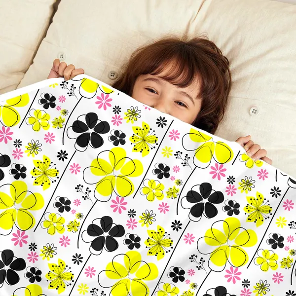 Microfiber_Reversible_Lightweight_Floral_Baby_Blanket_For_Kids/Toddler_-_Black_and_Yellow_(GI1197)