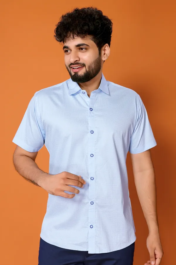 Pagazo_Blue_&_White_Colour_Printed_Shirt