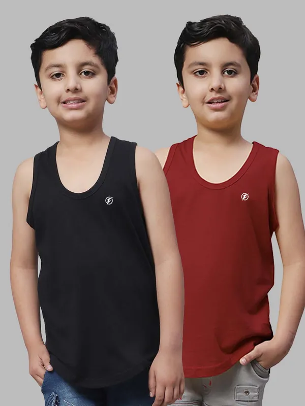 Black_&_Maroon_Cotton_Round_Neck_Casual_Wear_Vest_For_Kids