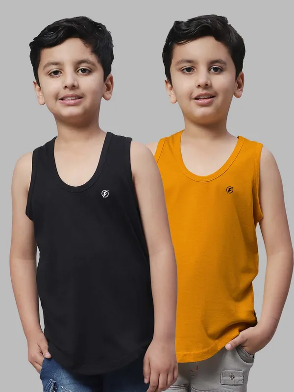 Black_&_Mustard_Cotton_Round_Neck_Casual_Wear_Vest_For_Kids