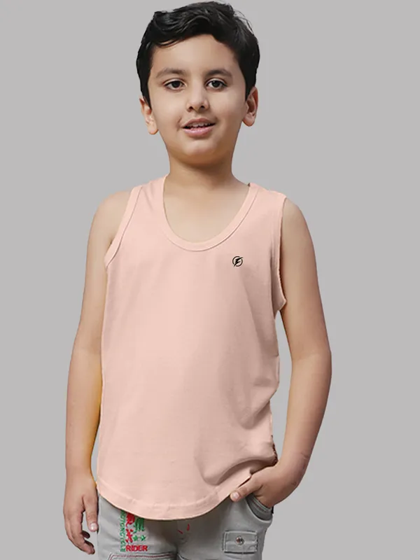 Black_&_Coral_Cotton_Round_Neck_Casual_Wear_Vest_For_Kids