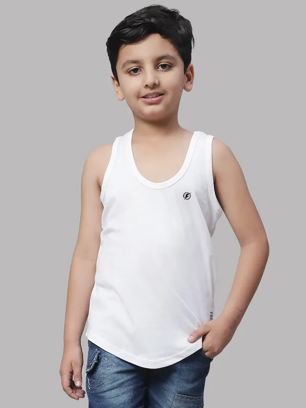 White_&_Orange_Round_Neck_Casual_Wear_Vest_For_Kids