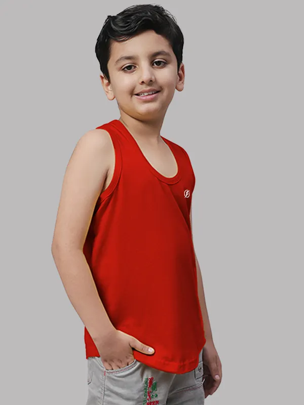 Red_Cotton_Round_Neck_Sleeveless_Vest_For_Kids