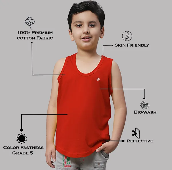Red_Cotton_Round_Neck_Sleeveless_Vest_For_Kids