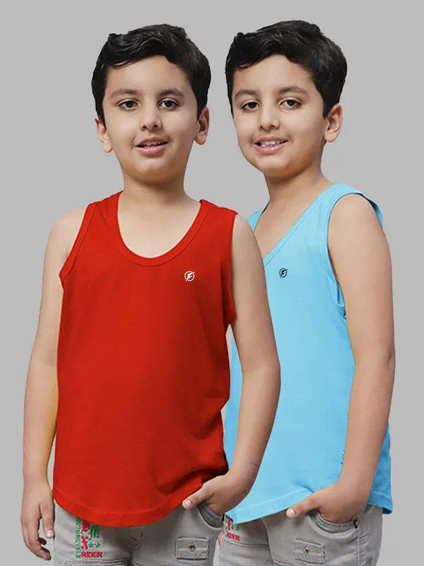 Red_&_Turquoise_Blue_Round_Neck_Casual_Wear_Vest_For_Kids