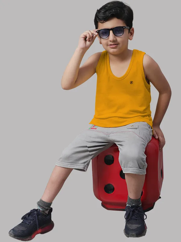 Red_&_Mustard_Round_Neck_Casual_Wear_Vest_For_Kids