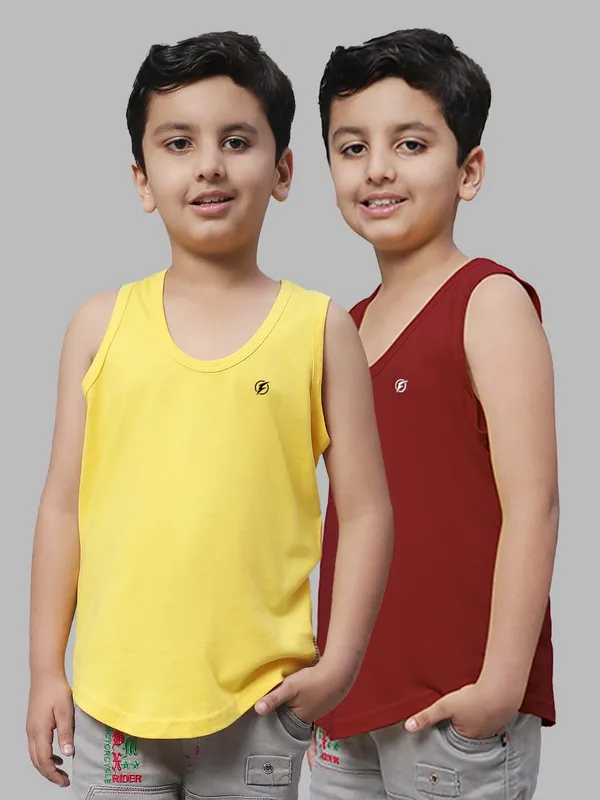 Yellow_&_Maroon_Round_Neck_Casual_Wear_Vest_For_Kids