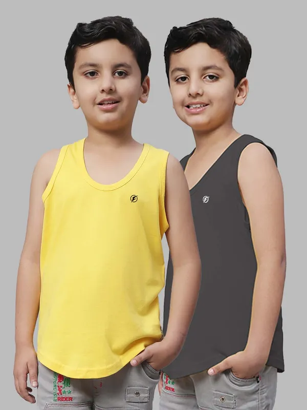 Yellow_&_Grey_Round_Neck_Casual_Wear_Vest_For_Kids