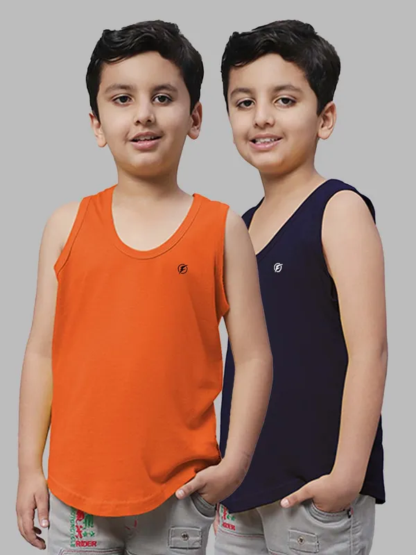 Orange_&_Navy_Blue_Round_Neck_Casual_Wear_Vest_For_Kids