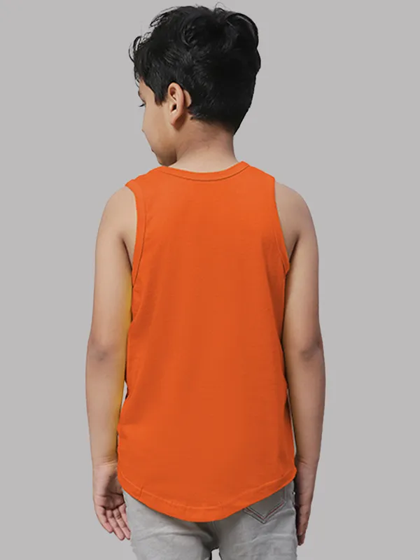 Orange_&_Turquoise_Blue_Round_Neck_Casual_Wear_Vest_For_Kids