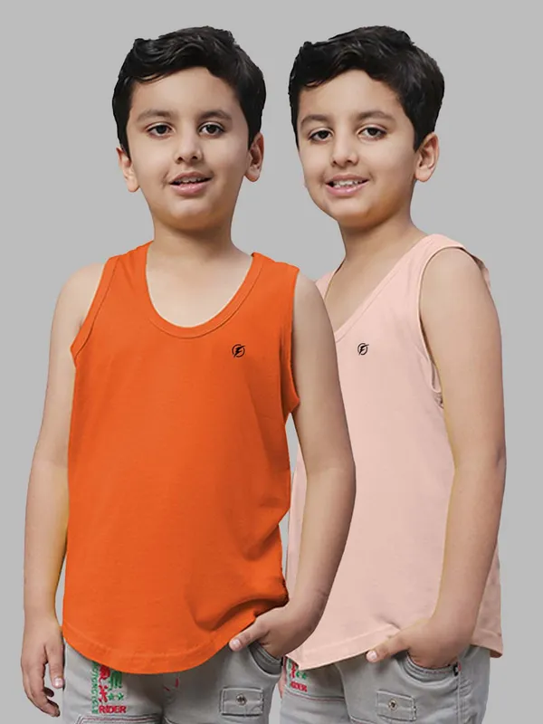 Orange_&_Coral_Round_Neck_Casual_Wear_Vest_For_Kids