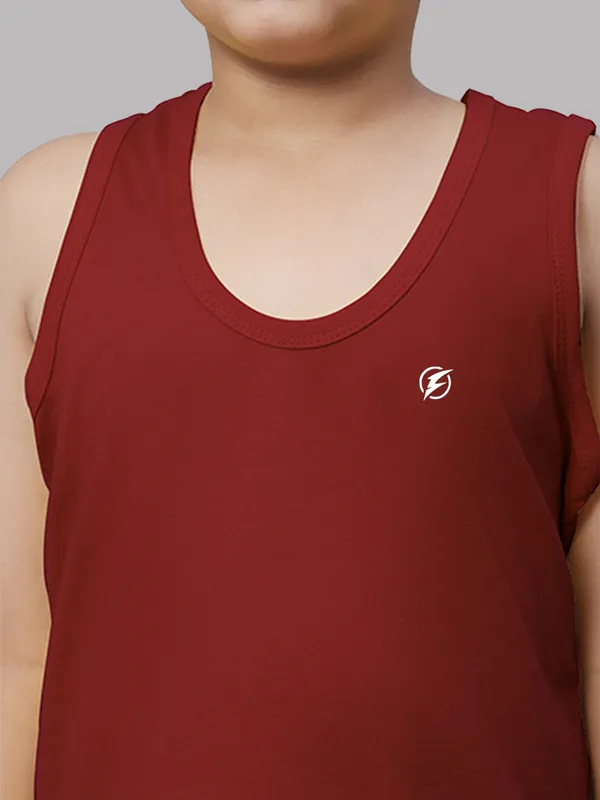Maroon_Cotton_Round_Neck_Sleeveless_Vest_For_Kids