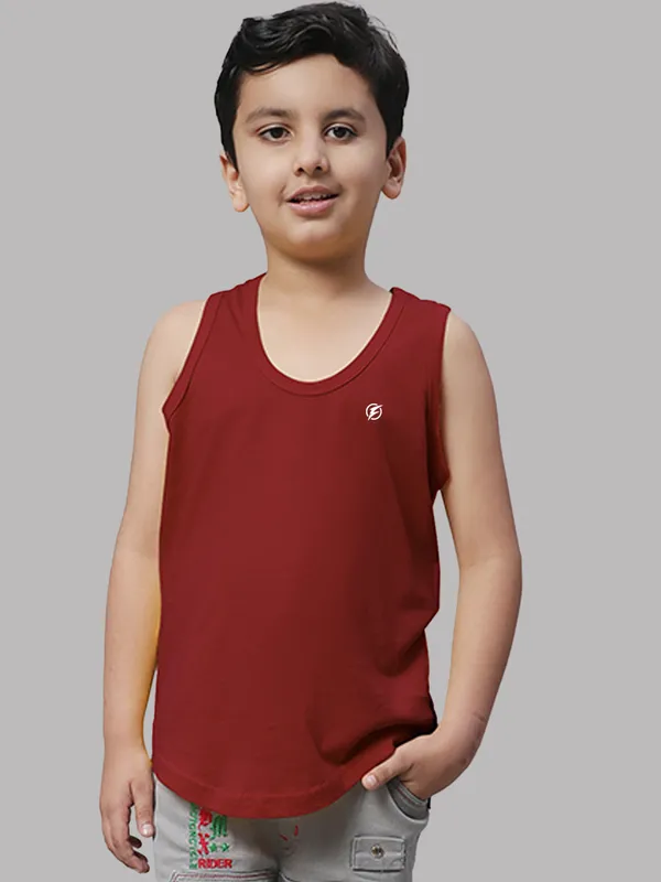Maroon_&_Sea_Green_Round_Neck_Casual_Wear_Vest_For_Kids