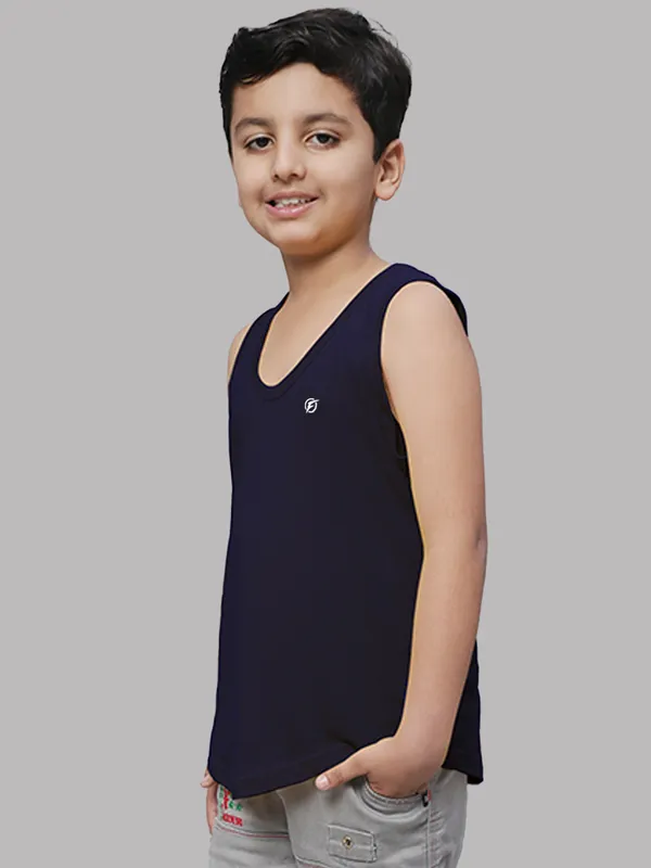 Navy_Blue_Cotton_Round_Neck_Sleeveless_Vest_For_Kids