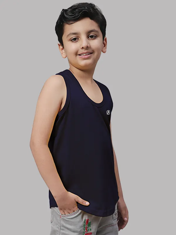 Navy_Blue_Cotton_Round_Neck_Sleeveless_Vest_For_Kids