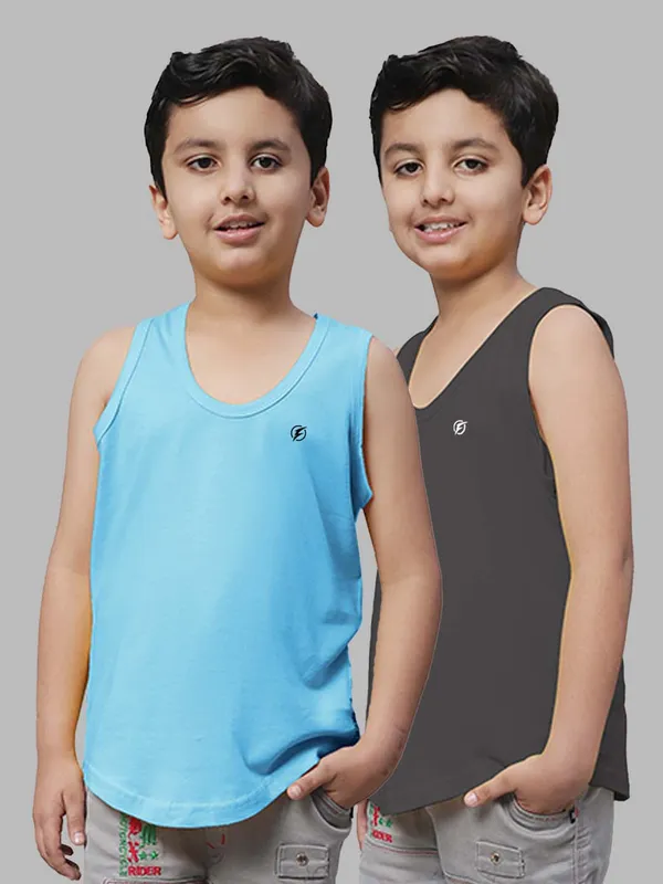 Turquoise_Blue_&_Grey_Round_Neck_Casual_Wear_Vest_For_Kids