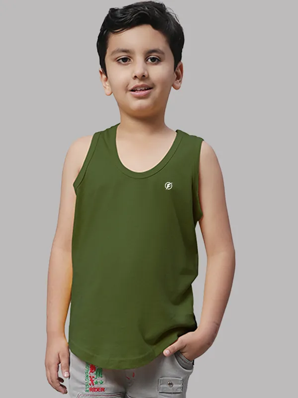 Sea_Green_&_Olive_Green_Round_Neck_Casual_Wear_Vest_For_Kids