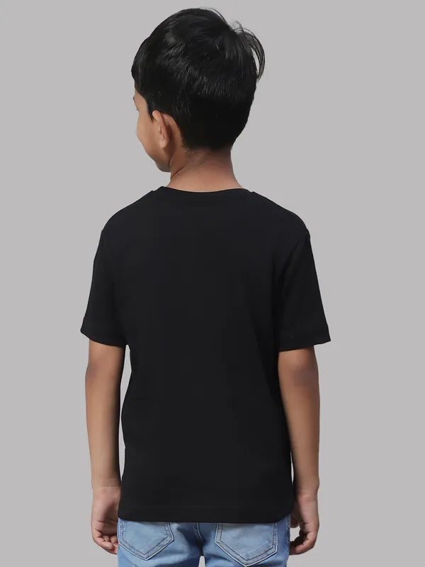 Black_Cotton_Rib_Round_Neck_Short_Sleeves_T-Shirt_For_Kids
