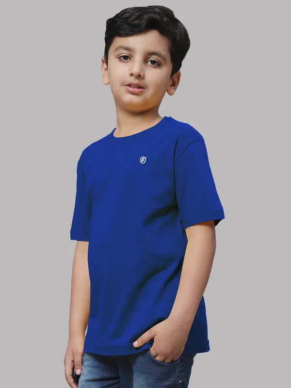 Blue_Cotton_Rib_Round_Neck_Short_Sleeves_T-Shirt_For_Kids