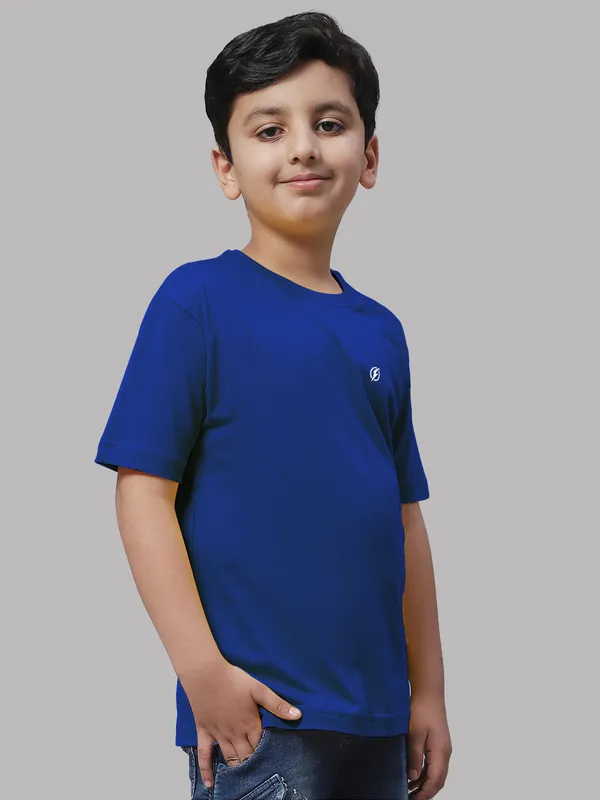 Blue_Cotton_Rib_Round_Neck_Short_Sleeves_T-Shirt_For_Kids