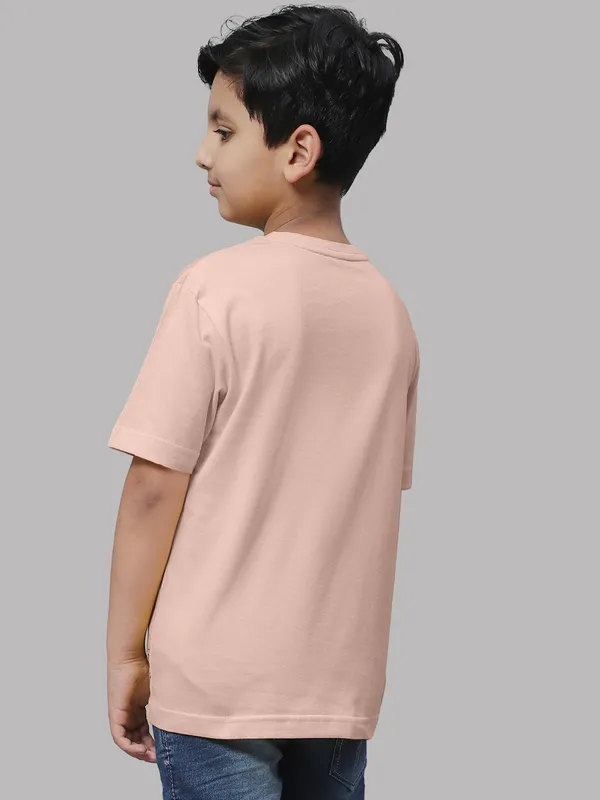 Coral_Cotton_Rib_Round_Neck_Short_Sleeves_T-Shirt_For_Kids
