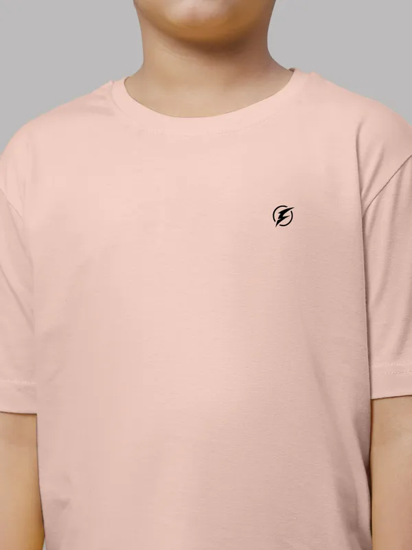 Coral_Cotton_Rib_Round_Neck_Short_Sleeves_T-Shirt_For_Kids