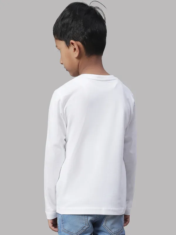 White_Cotton_Rib_V-Neck_Full_Sleeves_T-Shirt_For_Kids