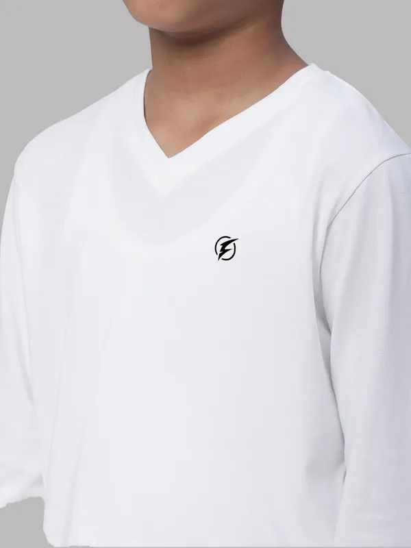 White_Cotton_Rib_V-Neck_Full_Sleeves_T-Shirt_For_Kids