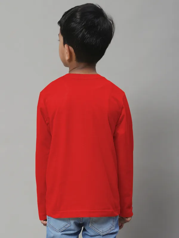 Red_Cotton_Rib_V-Neck_Full_Sleeves_T-Shirt_For_Kids