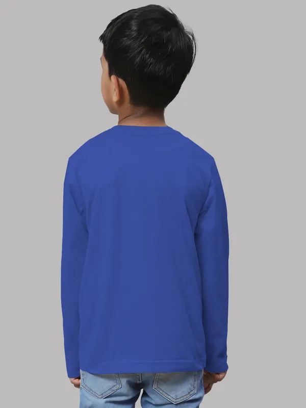 Blue_Cotton_Rib_V-Neck_Full_Sleeves_T-Shirt_For_Kids
