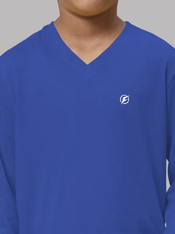 Blue_Cotton_Rib_V-Neck_Full_Sleeves_T-Shirt_For_Kids