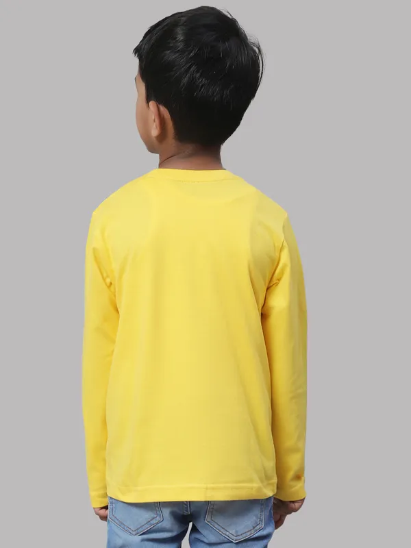 Yellow_Cotton_Rib_V-Neck_Full_Sleeves_T-Shirt_For_Kids