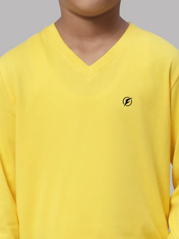 Yellow_Cotton_Rib_V-Neck_Full_Sleeves_T-Shirt_For_Kids