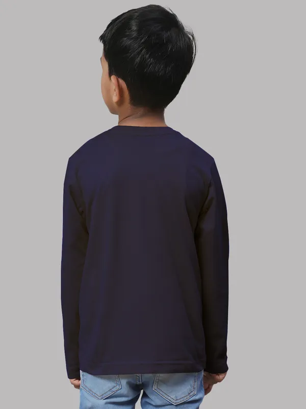 Navy_Blue_Cotton_Rib_V-Neck_Full_Sleeves_T-Shirt_For_Kids
