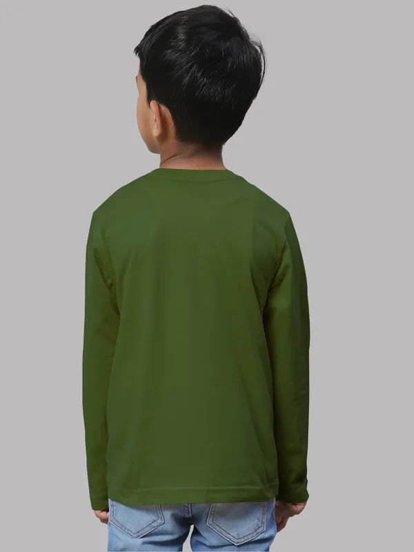 Olive_Green_Cotton_Rib_V-Neck_Full_Sleeves_T-Shirt_For_Kids
