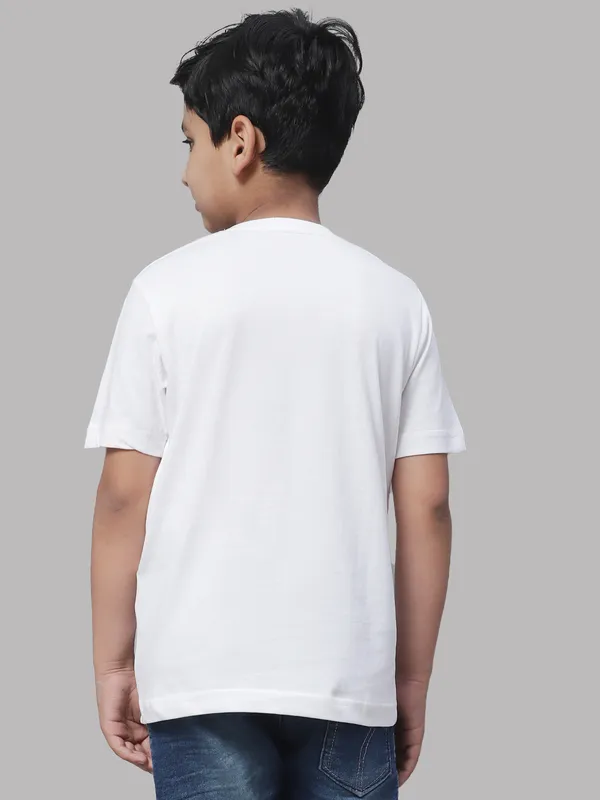 White_Cotton_Rib_V-Neck_Short_Sleeves_T-Shirt_For_Kids