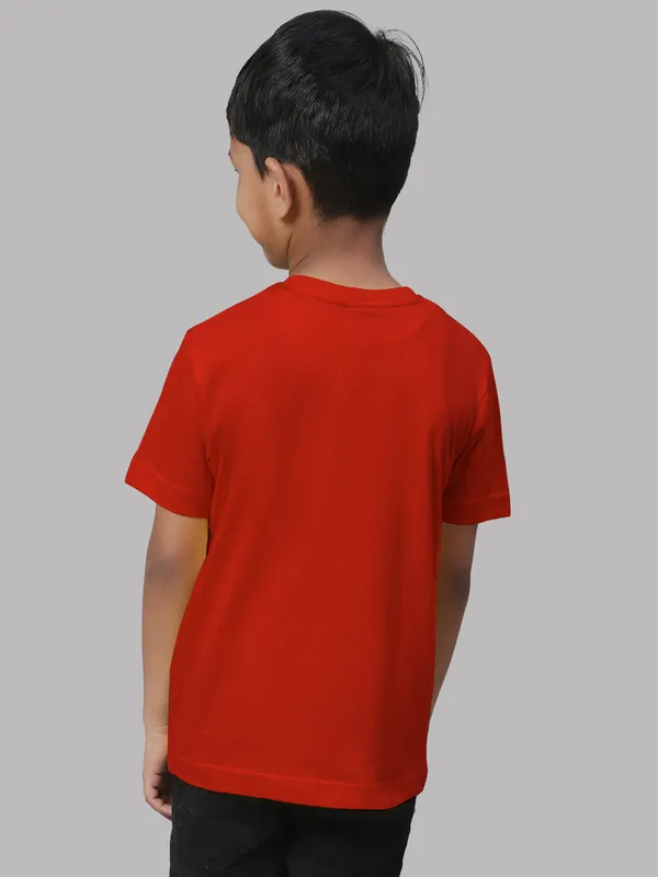 Red_Cotton_Rib_V-Neck_Short_Sleeves_T-Shirt_For_Kids