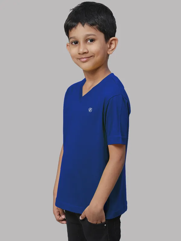 Blue_Cotton_Rib_V-Neck_Short_Sleeves_T-Shirt_For_Kids