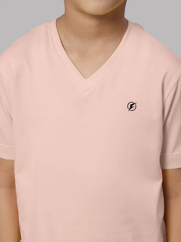 Coral_Cotton_Rib_V-Neck_Short_Sleeves_T-Shirt_For_Kids