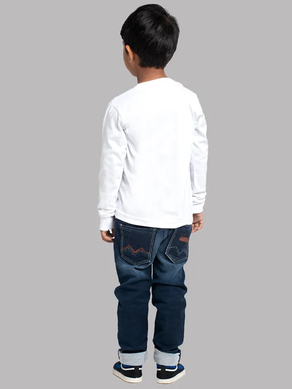 White_Cotton_Rib_Round_Neck_Full_Sleeves_T-Shirt_For_Kids