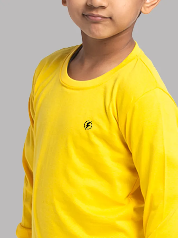 Yellow_Cotton_Rib_Round_Neck_Full_Sleeves_T-Shirt_For_Kids