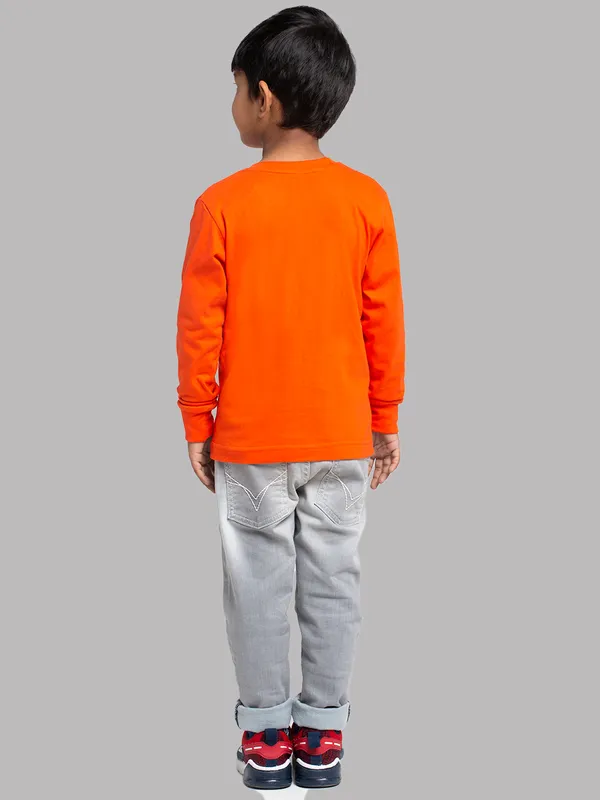 Orange_Cotton_Rib_Round_Neck_Full_Sleeves_T-Shirt_For_Kids