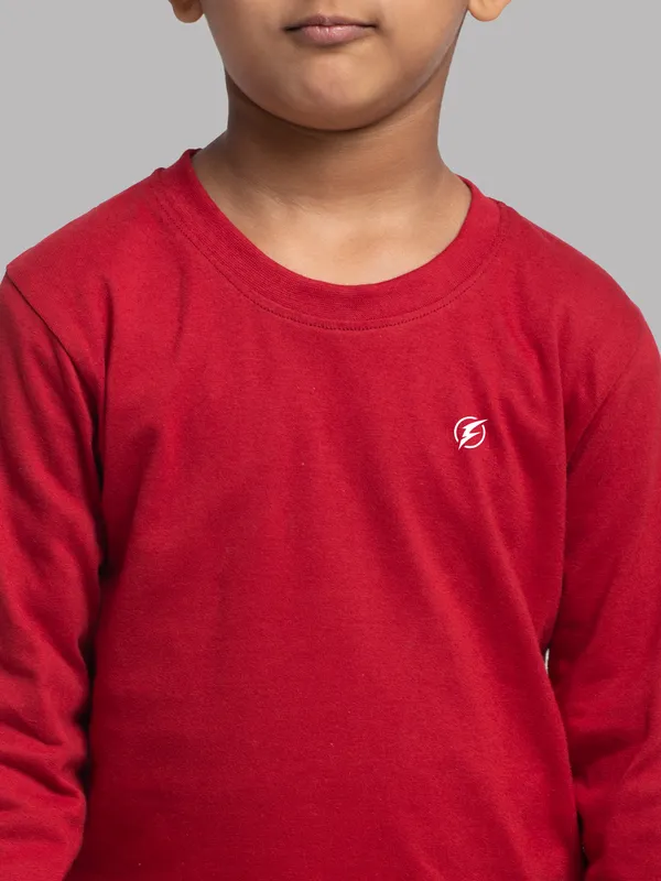 Maroon_Cotton_Rib_Round_Neck_Full_Sleeves_T-Shirt_For_Kids