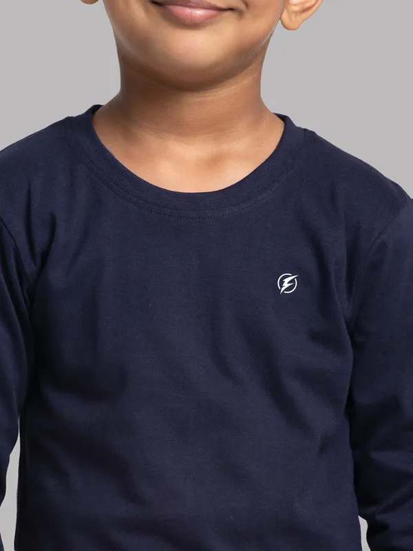 Navy_Blue_Cotton_Rib_Round_Neck_Full_Sleeves_T-Shirt_For_Kids