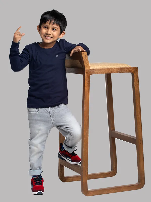 Navy_Blue_Cotton_Rib_Round_Neck_Full_Sleeves_T-Shirt_For_Kids