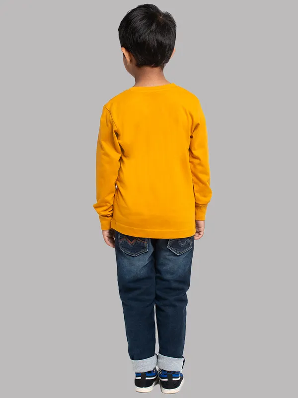 Mustard_Cotton_Rib_Round_Neck_Full_Sleeves_T-Shirt_For_Kids