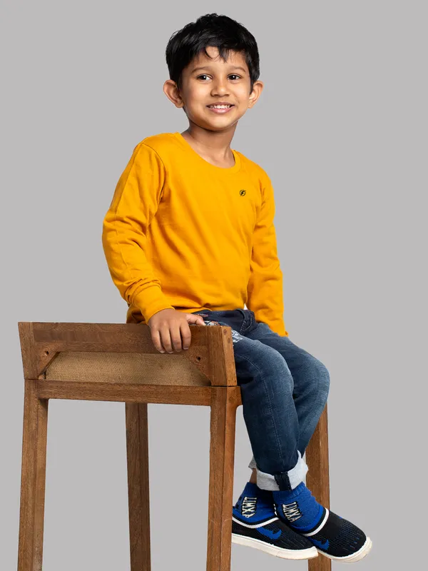 Mustard_Cotton_Rib_Round_Neck_Full_Sleeves_T-Shirt_For_Kids