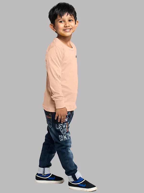 Coral_Cotton_Rib_Round_Neck_Full_Sleeves_T-Shirt_For_Kids