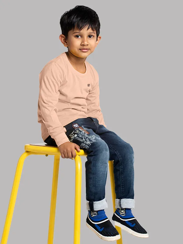 Coral_Cotton_Rib_Round_Neck_Full_Sleeves_T-Shirt_For_Kids