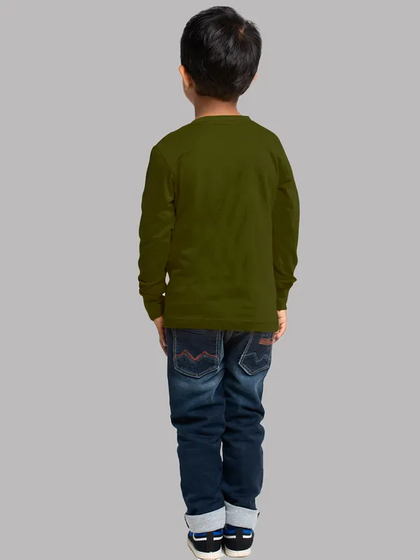 Olive_Green_Cotton_Rib_Round_Neck_Full_Sleeves_T-Shirt_For_Kids